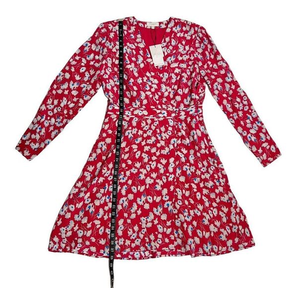 EQUIPMENT NWT Collie Lily Sz Large 100% Silk Floral Surplice Wrap Dress - Picture 10 of 15